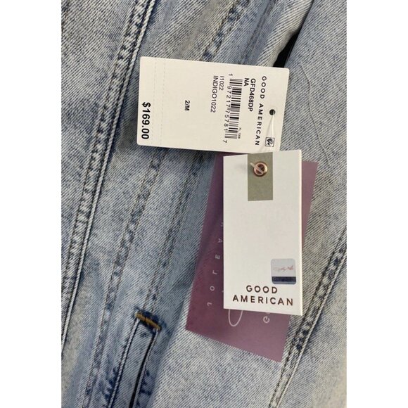 Good American x Dolly Parton Denim Long Sleeve Dress Womens Sz M Coquette NWT - Picture 7 of 10